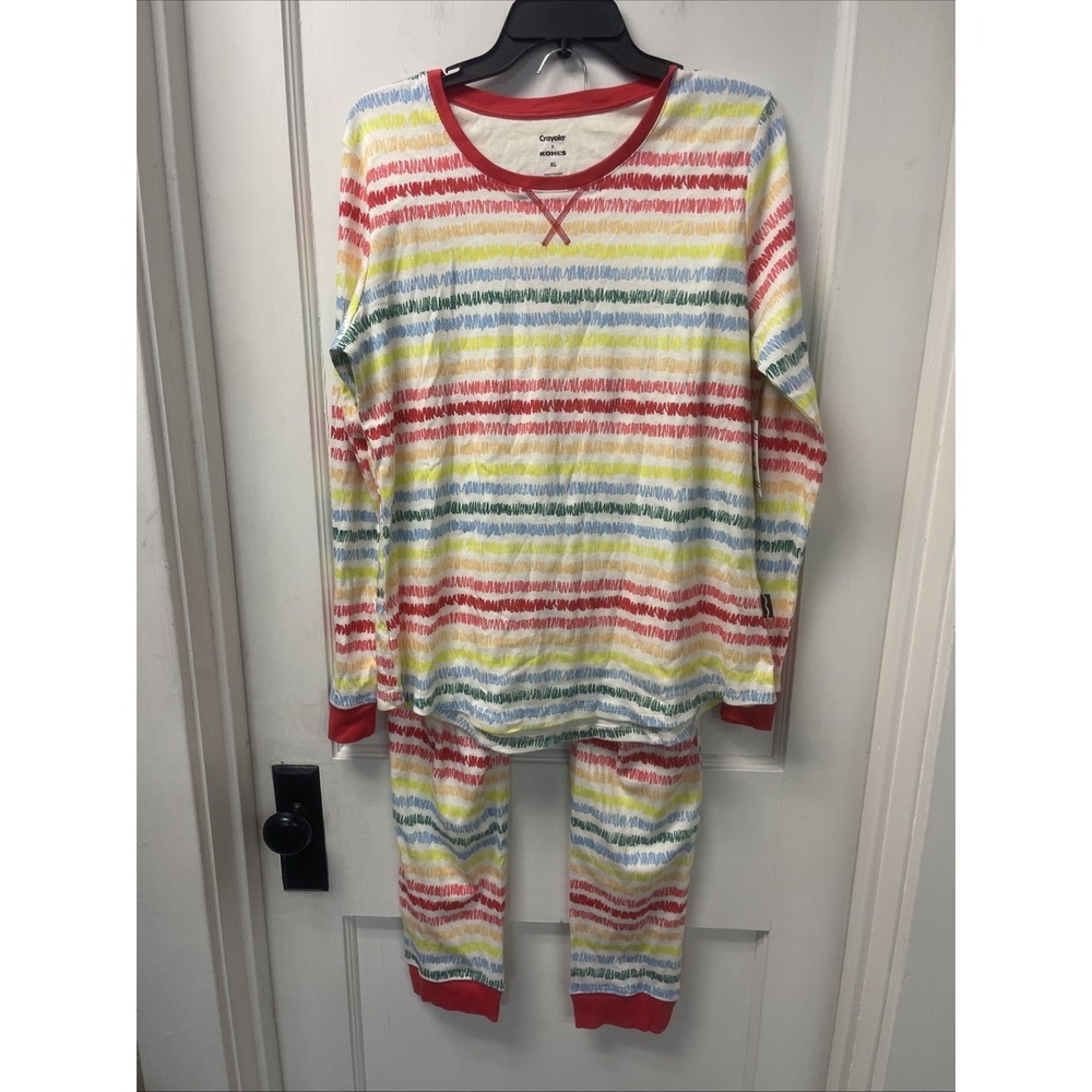Crayola Kohls Pajama Set Xl Womens Colorful Rainbow NWT